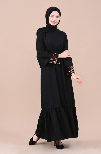 Black Hijab Dress 5023-04