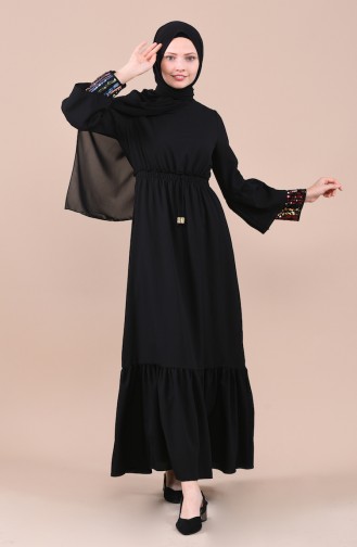 Black Hijab Dress 5023-04