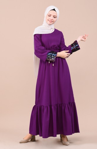Purple Hijab Dress 5023-05