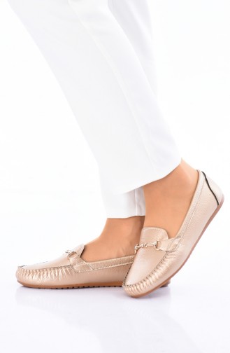 Goldfarbig Damen Ballerinas 102-11