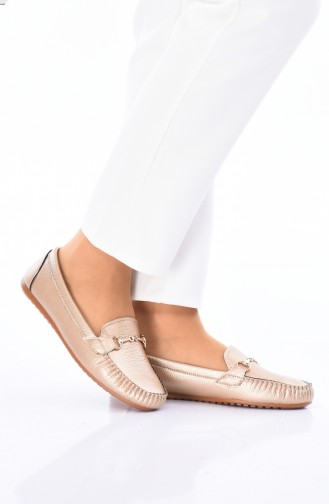 Goldfarbig Damen Ballerinas 102-11