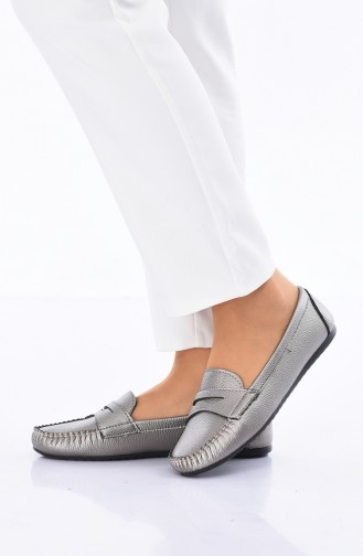 Silver Gray Woman Flat Shoe 101-13
