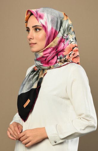 Desenli Rayon Eşarp 2317-09 Pembe