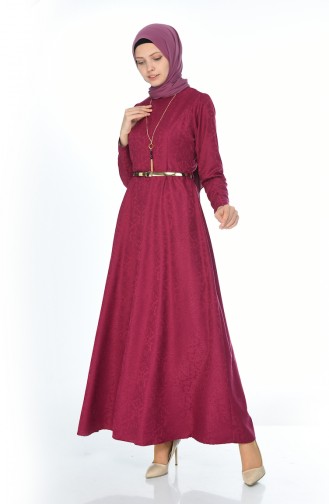 W. B Belted Dress 3951-04 Plum 3951-04