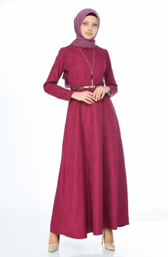 W. B Belted Dress 3951-04 Plum 3951-04