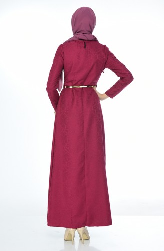 W. B Belted Dress 3951-04 Plum 3951-04