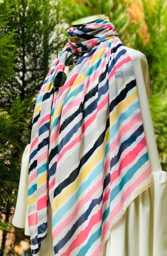 Châle Mousseline a Motifs 61127-01 Jaune Gris 61127-01
