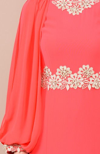 Granat-Blumen Hijab-Abendkleider 4275-02