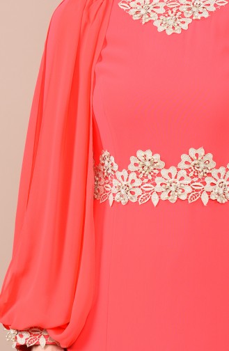 Granat-Blumen Hijab-Abendkleider 4275-02