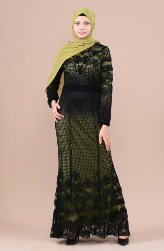 Khaki Hijab Dress 7Y3718400-03