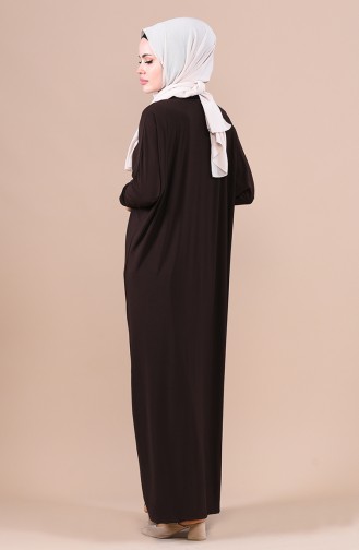 Yarasa Kol Sandy Elbise 1781-05 Kahverengi