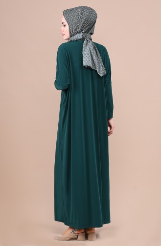 Emerald Green Hijab Dress 1781-07