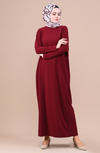 Claret Red Hijab Dress 1781-08