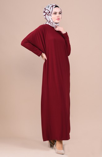 Claret Red Hijab Dress 1781-08