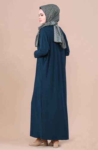 Yarasa Kol Sandy Elbise 1781-09 Koyu Yeşil