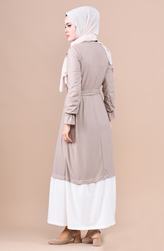فستان بني مائل للرمادي 1100-02