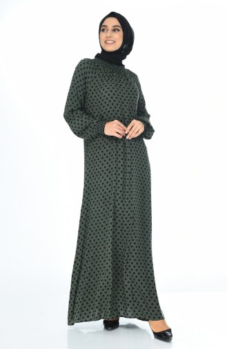 Dark Green Hijab Dress 0079-02