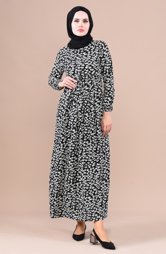 Schwarz Hijab Kleider 4791-01