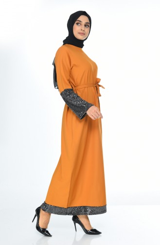 Mustard Hijab Dress 5390-08