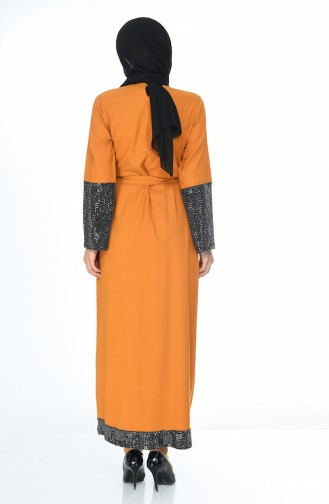 Mustard Hijab Dress 5390-08