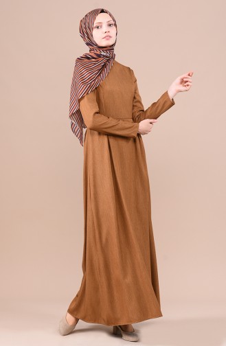 فستان عسلي 3097-04