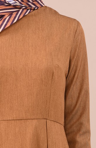 Plissee Detailliertes Kleid 3097-04 Camel 3097-04