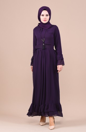 Purple Hijab Dress 4156-02