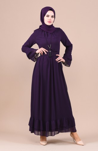 Purple Hijab Dress 4156-02