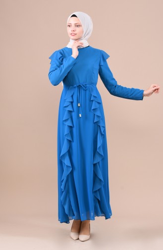 فستان أزرق زيتي 5021-01