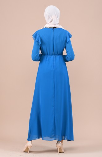 فستان أزرق زيتي 5021-01