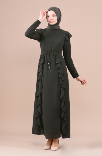 Khaki Hijab Dress 5021-02
