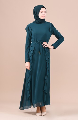 Emerald Green Hijab Dress 5021-07