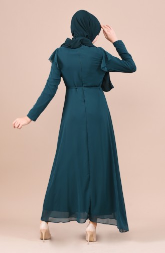 فستان أخضر زمردي 5021-07