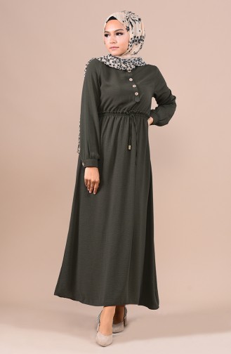 Khaki Hijab Dress 5024-02