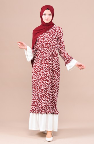 Red Hijab Dress 4243-02