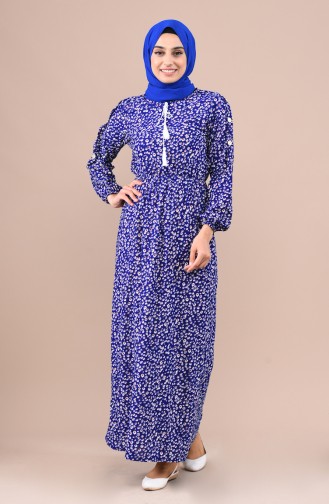 Saxe Hijab Dress 4244-03