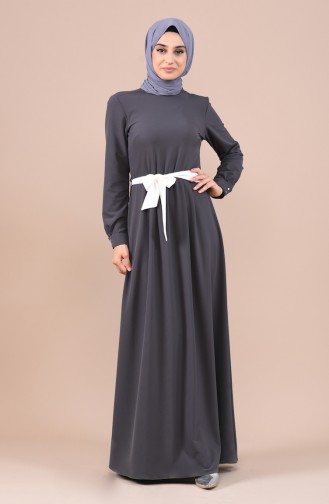 Smoke-Colored Hijab Dress 60037-02