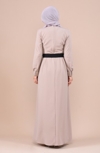Beige Hijab Dress 60037-05