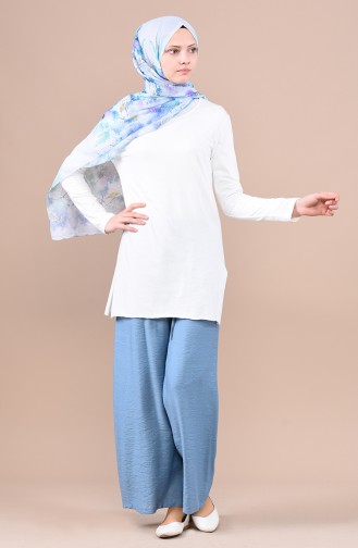 Bayan Yırtmaçlı Body 7002-08 Ekru