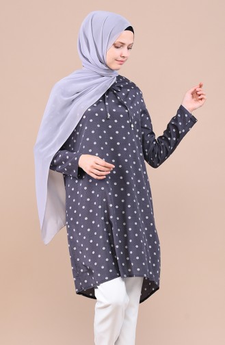 Puantiyeli Tunik 5007-02 Füme