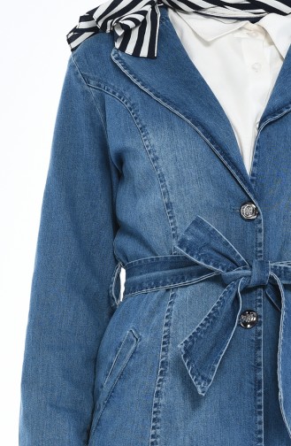 Veste Jean a Ceinture 0244-01 Bleu Jean 0244-01