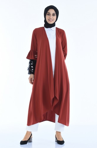 Payet Detaylı Abaya 11498-02 Kiremit