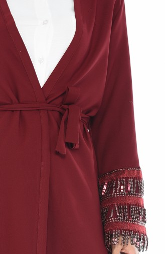 Payet Püsküllü Abaya 11707-04 Bordo