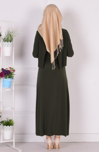 Khaki Hijab Dress 1808-03