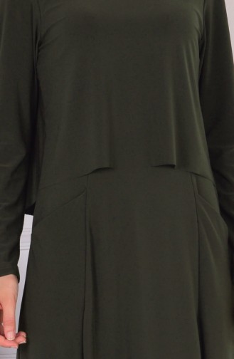 Khaki Hijab Kleider 1808-03