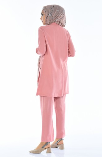 Ensemble Deux Pieces Tunique Pantalon Tissu Aerobin 6352-05 Rose Pâle 6352-05