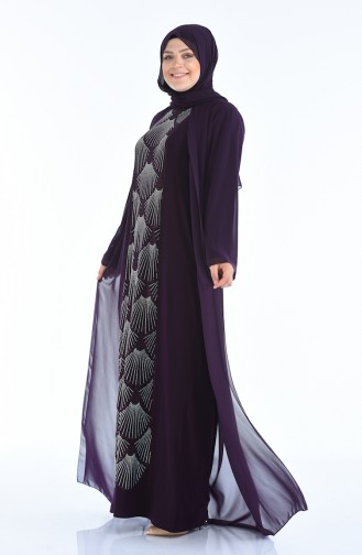 Robe de Soirée Grande Taille 6265-02 Pourpre 6265-02