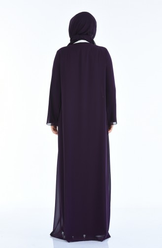 Purple Hijab Evening Dress 6265-02