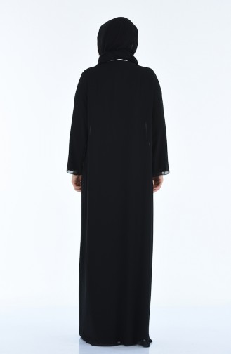 Black Hijab Evening Dress 6265-03