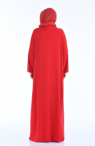 Grosse Grösse Abendkleid  6265-05 Rot 6265-05